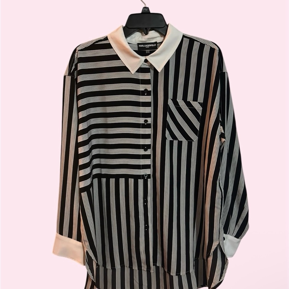 Karl Lagerfeld Monochrome Striped Shirt